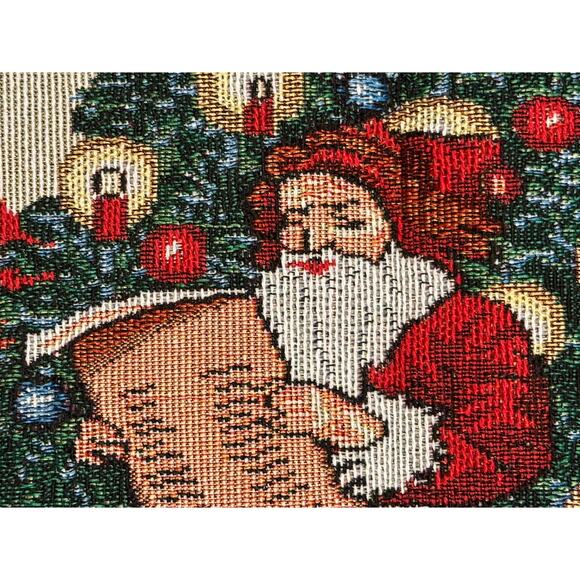 NWT Vintage Victorian Santa Christmas Tree Table Runner 4‎ placemats settings - Picture 4 of 9